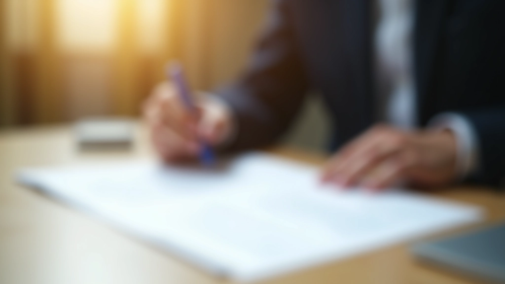 Close-up of lease document with pen on wooden desk, soft focus on contract terms