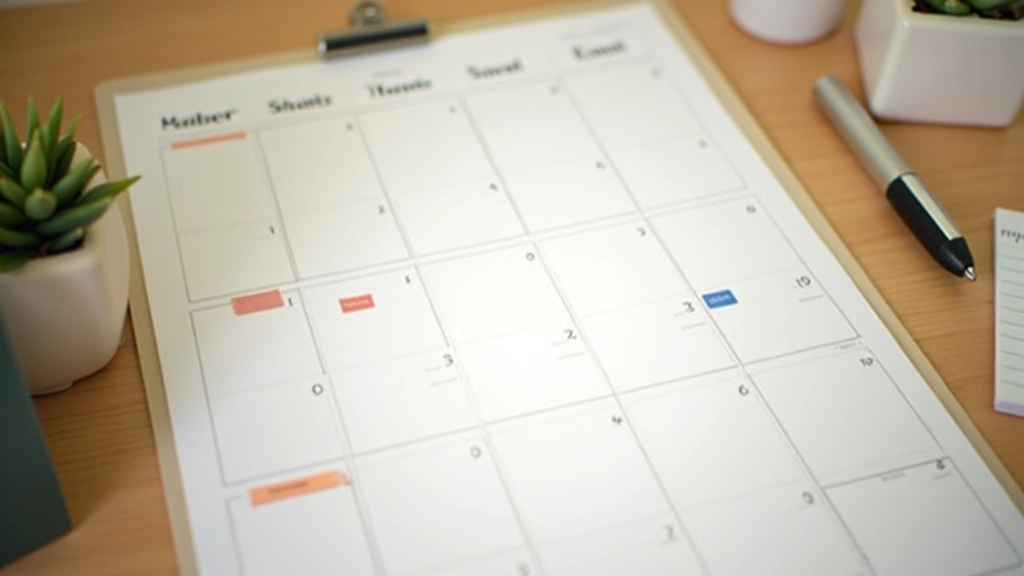 Annual calendar with marked apartment payment dates and family budget planning notes