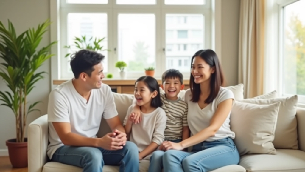 Family discussing apartment options